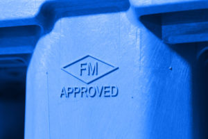 FM Approved Plastic insignia on pallet