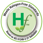 Hallogen free products certification logo