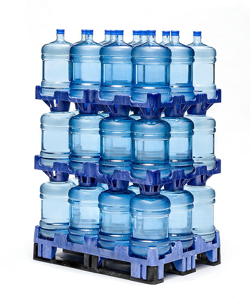 BLACK Water Bottle Rack for 3 bottles, 3 & 5 gallon jugs storage