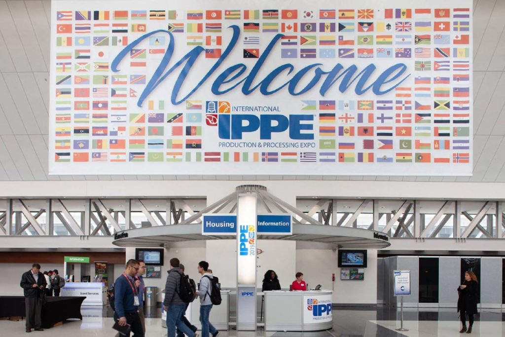 IPPE conference welcome sign