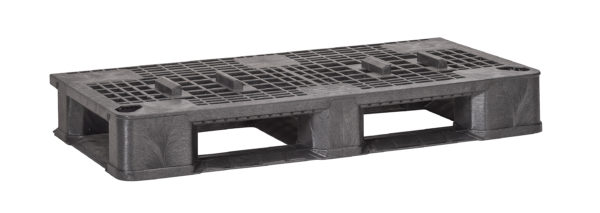 Black DLR 36x39 6" with cleats side view of plastic pallet