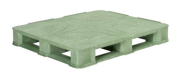 Green DLR Solid top plastic pallet with lip stackable pallet